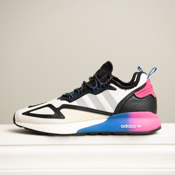 Adidas ZX 2K Boost Men's sz 14 Running Shoes (Pink/White/Blue) Near New! - Picture 6 of 7